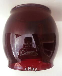 Vintage 1964 Coleman 200A Lantern with RARE RED GLOBE and Reflector