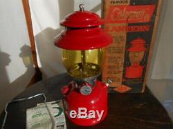 Vintage 1964 Dead Stock Coleman Red Lanterns 200A Burgundy With Box Very Rare