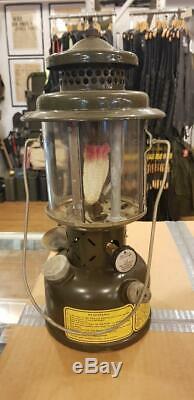 Vintage 1965 Coleman Military Gas Leaded Fuel Lantern Original Box Used gasoline