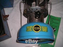 Vintage 1965 Sears Lantern Blue Black 476-74060 Model Double Mantle 6/65
