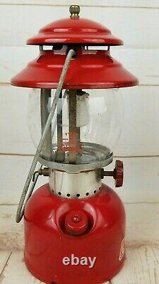 Vintage 1966 Coleman 200A Single Mantel Lantern 10/66 Red Pyrex Globe Untested