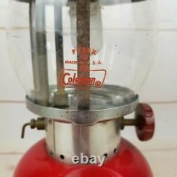 Vintage 1966 Coleman 200A Single Mantel Lantern 10/66 Red Pyrex Globe Untested