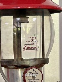 Vintage 1968 COLEMAN 200A LANTERN 1/68 Pyrex Globe Antique Camp Hunt Fish Cabin