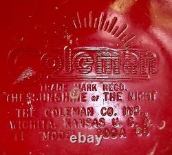 Vintage 1968 COLEMAN 200A LANTERN 1/68 Pyrex Globe Antique Camp Hunt Fish Cabin
