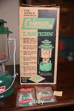 Vintage 1968 Coleman Lantern Model 220F Original Box green camping NICE