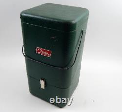 Vintage 1971 Coleman 220F Lantern in Metal Guillotine Case UNTESTED