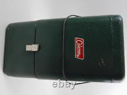 Vintage 1971 Coleman 220F Lantern in Metal Guillotine Case UNTESTED