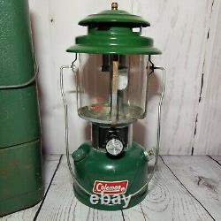 Vintage 1976 Coleman Lantern 220J with Guillotine Metal Case New Mantles, Manual