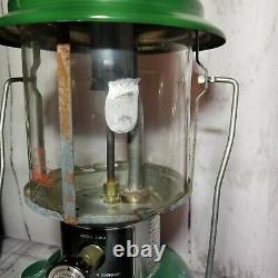 Vintage 1976 Coleman Lantern 220J with Guillotine Metal Case New Mantles, Manual