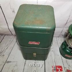 Vintage 1976 Coleman Lantern 220J with Guillotine Metal Case New Mantles, Manual