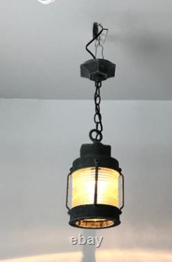 Vintage 21 Nautical Exterior Porch Lantern Aluminum Light Fixture Old 09-26B