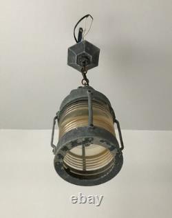 Vintage 21 Nautical Exterior Porch Lantern Aluminum Light Fixture Old 09-26B