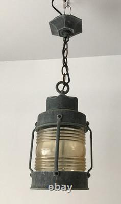Vintage 21 Nautical Exterior Porch Lantern Aluminum Light Fixture Old 09-26B