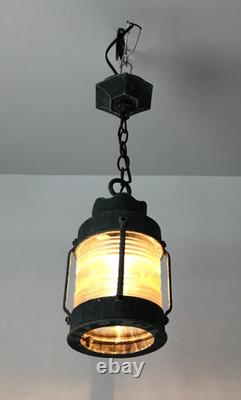 Vintage 21 Nautical Exterior Porch Lantern Aluminum Light Fixture Old 09-26B