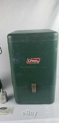 Vintage 228H Green Coleman Lantern with Accessories Case Metal Case