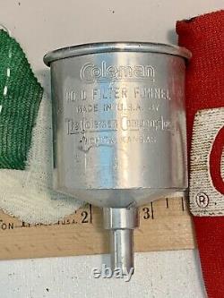 Vintage 4/63 Coleman Lantern 220E Metal Case, 4 New Mantles, Filter Funnel Works