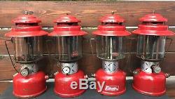 Vintage 4 Lantern Coleman Model 22o E(2) Dated 5-1962 2 Dated 5-1963 11-1969