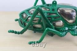 Vintage 70s Japanese Iron and Blown Glass Cricket Lantern 12 Long RESTORED