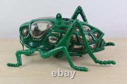 Vintage 70s Japanese Iron and Blown Glass Cricket Lantern 12 Long RESTORED