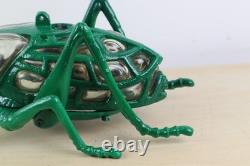 Vintage 70s Japanese Iron and Blown Glass Cricket Lantern 12 Long RESTORED