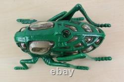 Vintage 70s Japanese Iron and Blown Glass Cricket Lantern 12 Long RESTORED