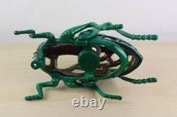 Vintage 70s Japanese Iron and Blown Glass Cricket Lantern 12 Long RESTORED