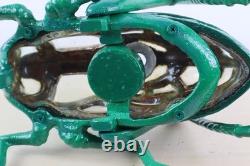 Vintage 70s Japanese Iron and Blown Glass Cricket Lantern 12 Long RESTORED