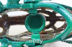 Vintage 70s Japanese Iron and Blown Glass Cricket Lantern 12 Long RESTORED