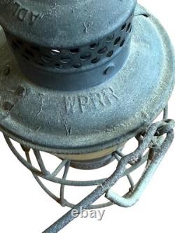 Vintage ADLAKE KERO WPRR Railroad Lantern Antique Brass Oil Lamp 1920's Patina