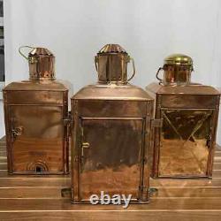 Vintage AHELMANN & Schlatter Copper Oil Lanterns Set Of Three