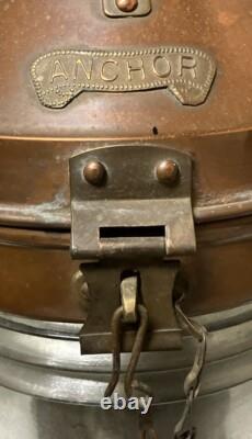 Vintage ANCHOR Brass Ship Oil Lantern Maritime Original