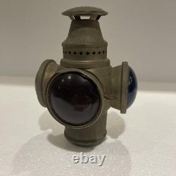 Vintage Adlake Non-Sweating 3 Way Railroad Signal Lamp Kerosene lantern Antique