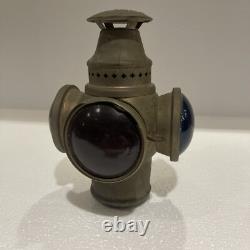 Vintage Adlake Non-Sweating 3 Way Railroad Signal Lamp Kerosene lantern Antique