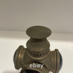 Vintage Adlake Non-Sweating 3 Way Railroad Signal Lamp Kerosene lantern Antique