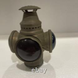 Vintage Adlake Non-Sweating 3 Way Railroad Signal Lamp Kerosene lantern Antique
