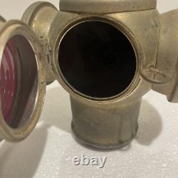Vintage Adlake Non-Sweating 3 Way Railroad Signal Lamp Kerosene lantern Antique