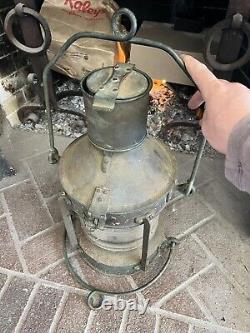 Vintage Anchor Brass Nautical Oil, Kerosene Lantern