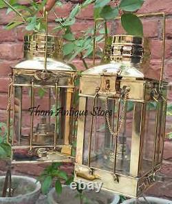 Vintage Anchor Decorative Oil Lamp Nautical Ship Lantern Antique Finish Set Of 2