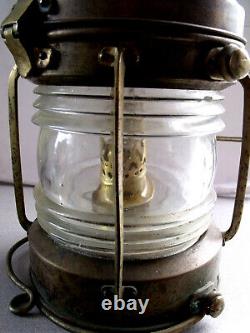 Vintage Anchor Marine Brass Oil Lantern
