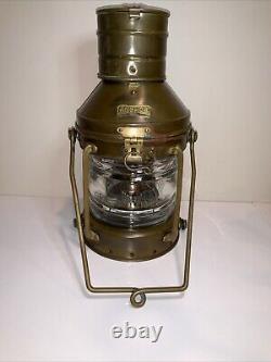 Vintage Anchor Oil Lamp Brass Copper Nautical Ship Lantern Boat Light