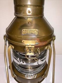 Vintage Anchor Oil Lamp Brass Copper Nautical Ship Lantern Boat Light