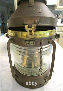 Vintage Anchor Oil Lamp Brass Copper Nautical Ship Lantern Boat Light