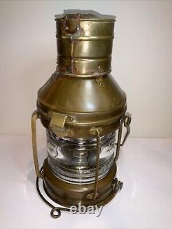 Vintage Anchor Oil Lamp Brass Copper Nautical Ship Lantern Boat Light