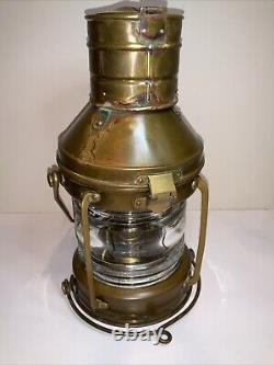 Vintage Anchor Oil Lamp Brass Copper Nautical Ship Lantern Boat Light