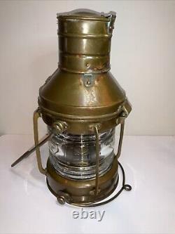 Vintage Anchor Oil Lamp Brass Copper Nautical Ship Lantern Boat Light