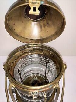 Vintage Anchor Oil Lamp Brass Copper Nautical Ship Lantern Boat Light