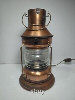 Vintage Anchor Ship Lantern Boat Light Copper Lamp Underwriters Laboratories