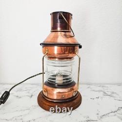 Vintage Anchor Ship Lantern Boat Light Copper Lamp Underwriters Laboratories