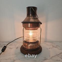 Vintage Anchor Ship Lantern Boat Light Copper Lamp Underwriters Laboratories