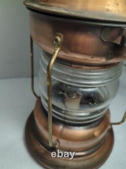 Vintage Anchor Ship Lantern Boat Light Copper Lamp Underwriters Laboratories